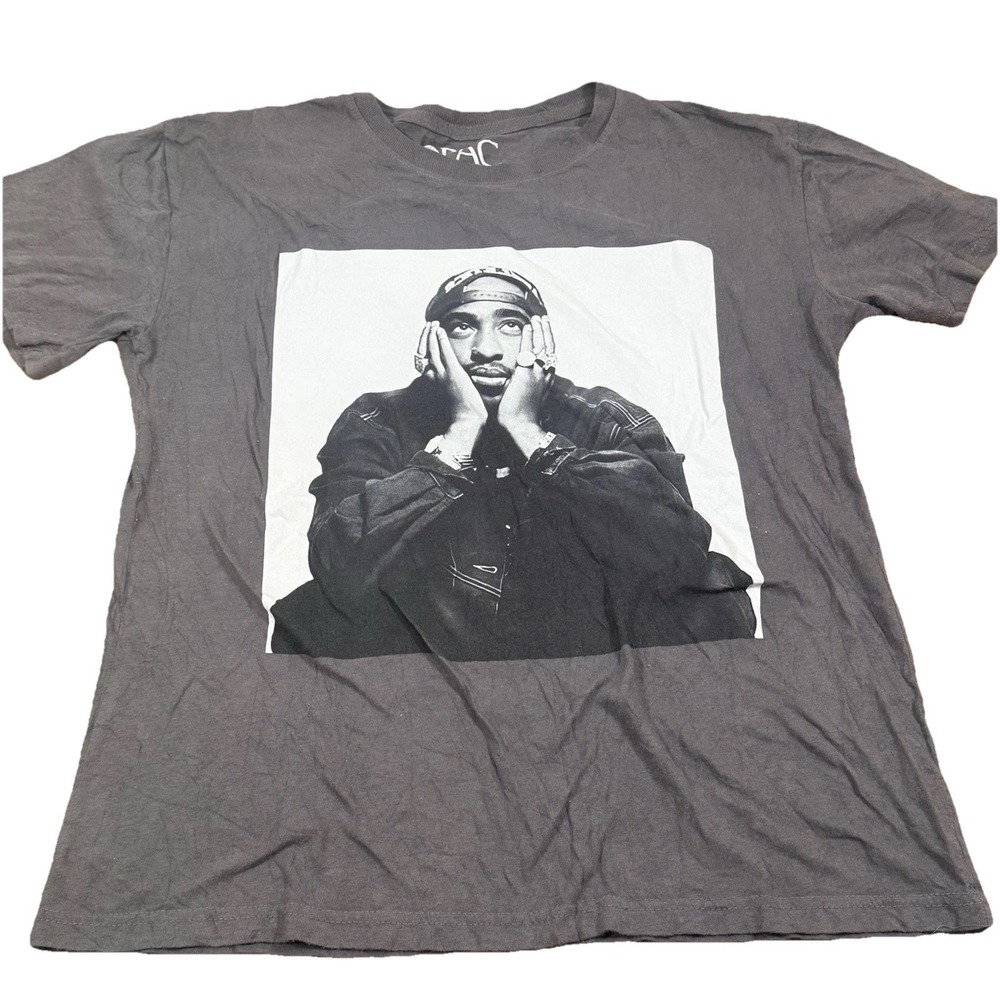 2Pac Tupac Graphic T-Shirt Black Photo Tee‎ Bravado 2024 Size Large Rap Hip Hop